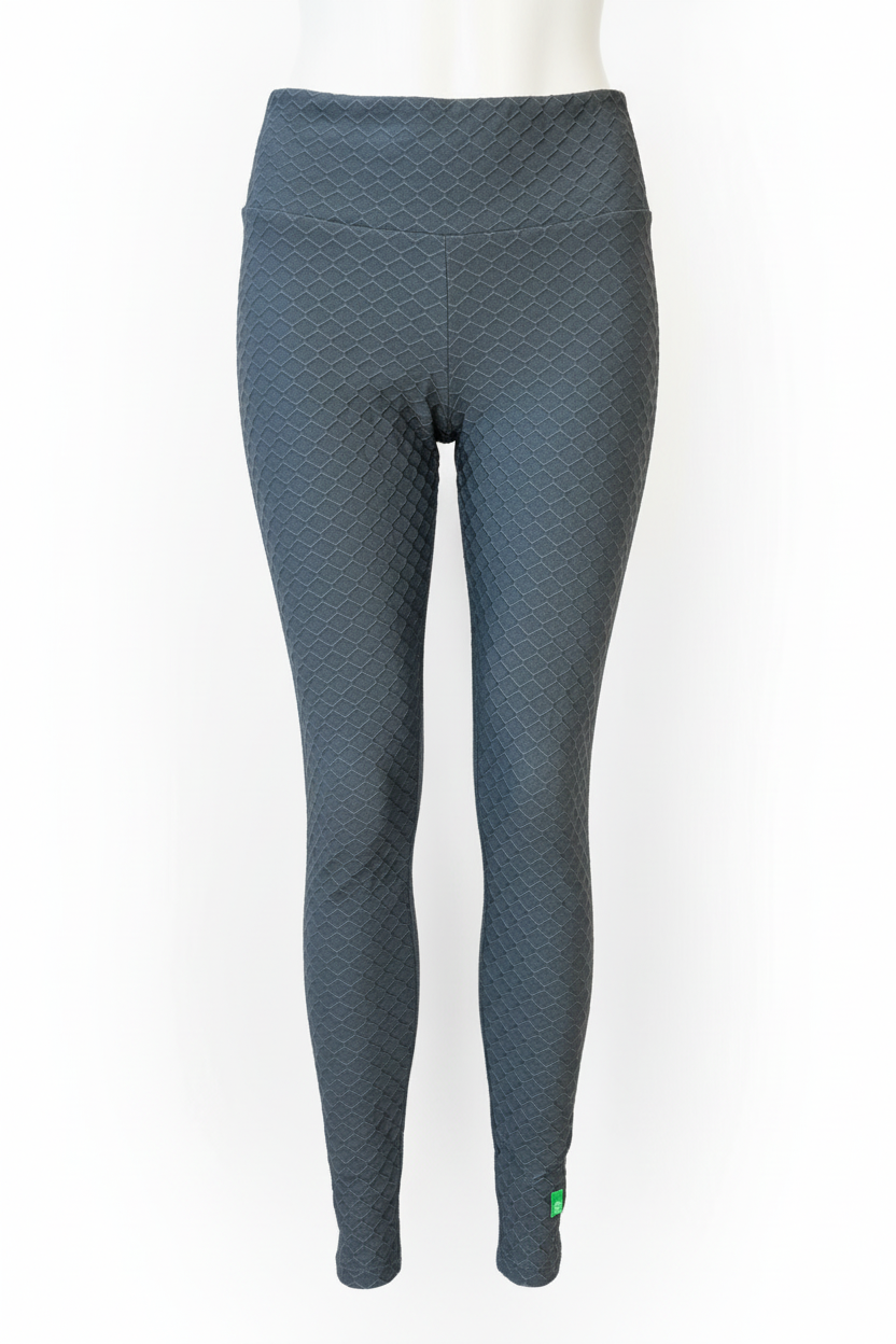 Diamond Weave Jacquard Long Legging - Space Grey
