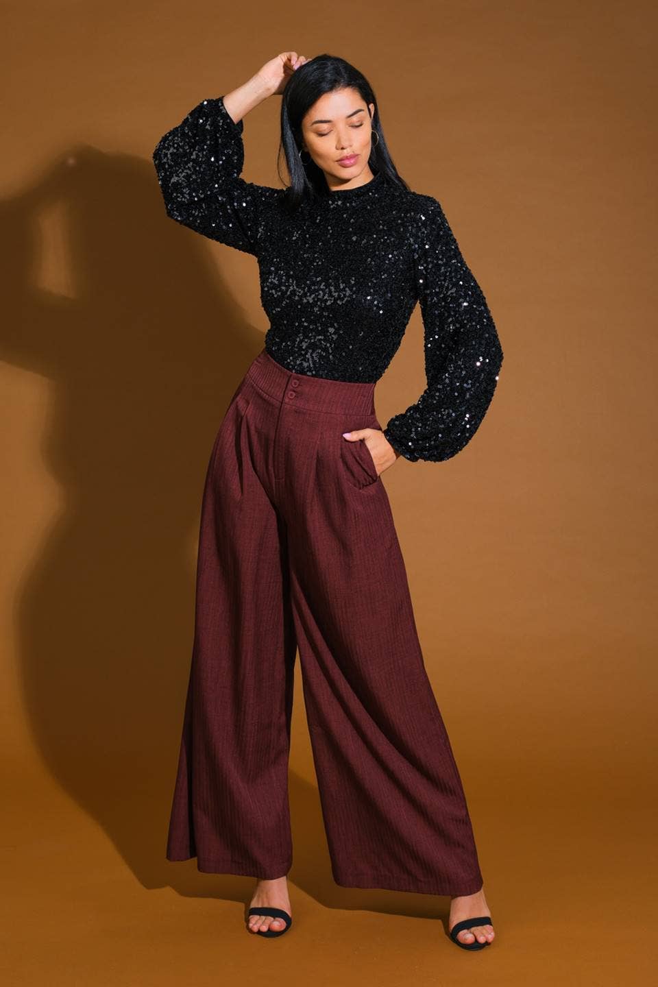 Black Sequin Top