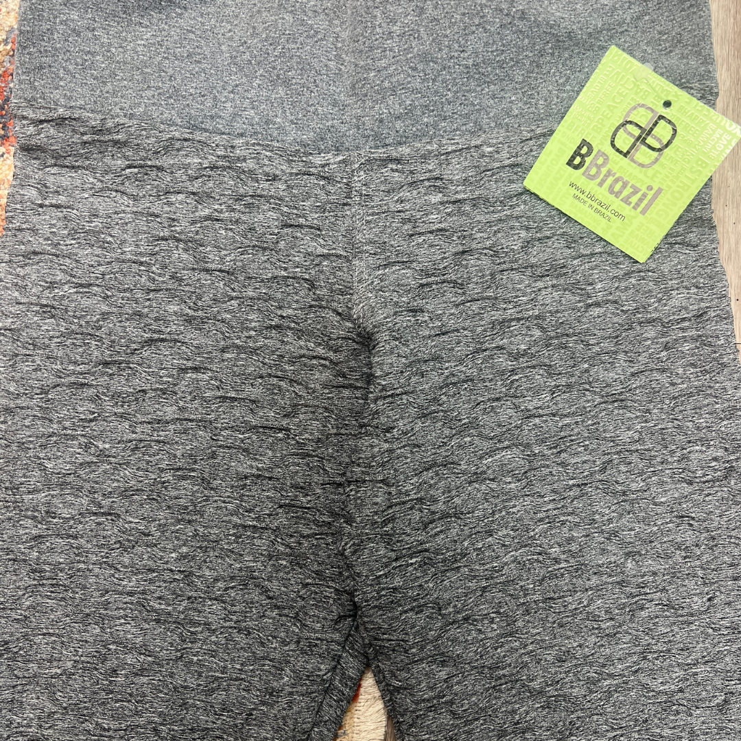 Basket Weave Jacquard Long Legging - Heather Grey