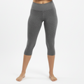 Basket Weave Jacquard Capri Legging - Heather Grey