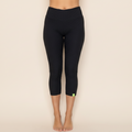 Basket Weave Jacquard Capri Legging - Black