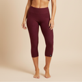 Basket Weave Jacquard Capri Legging - Merlot