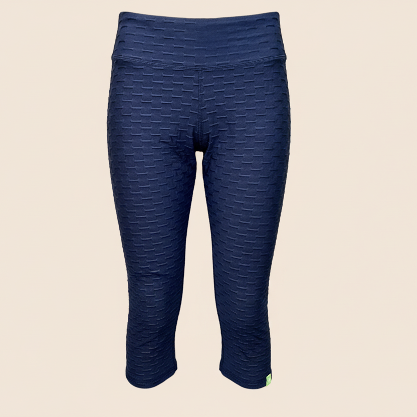 Basket Weave Jacquard Capri Legging - Charcoal