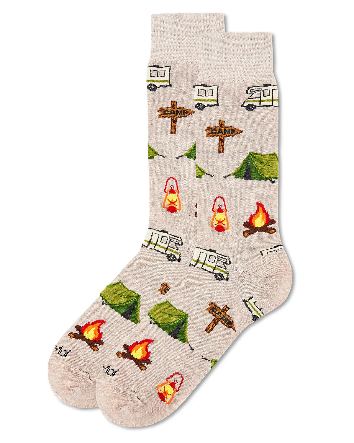 Mens - Happy Camper Bamboo Crew Socks