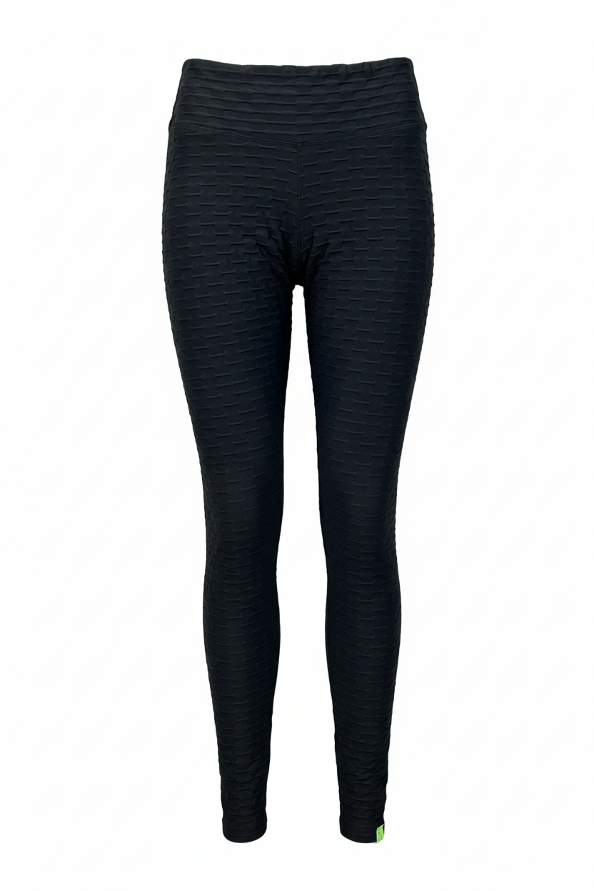 Basket Weave Jacquard Long Legging - Black