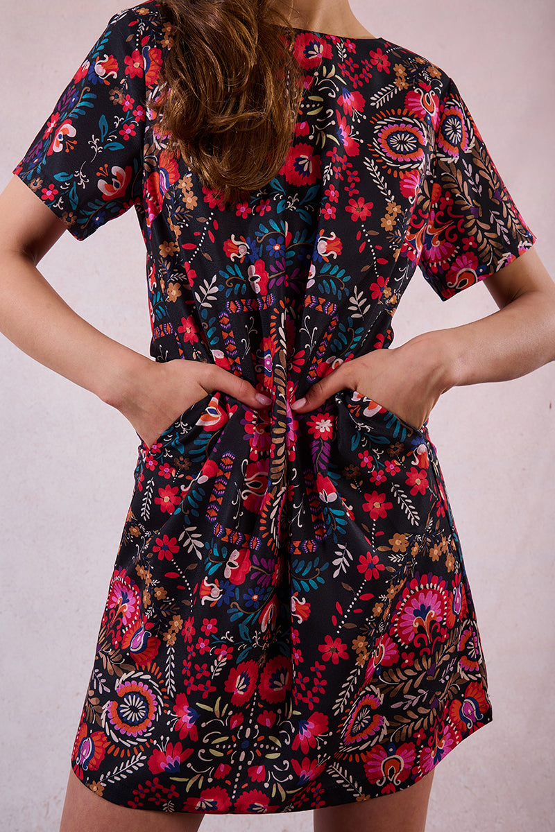 Claudia Floral Short Sleeve Dress by Molly Bracken