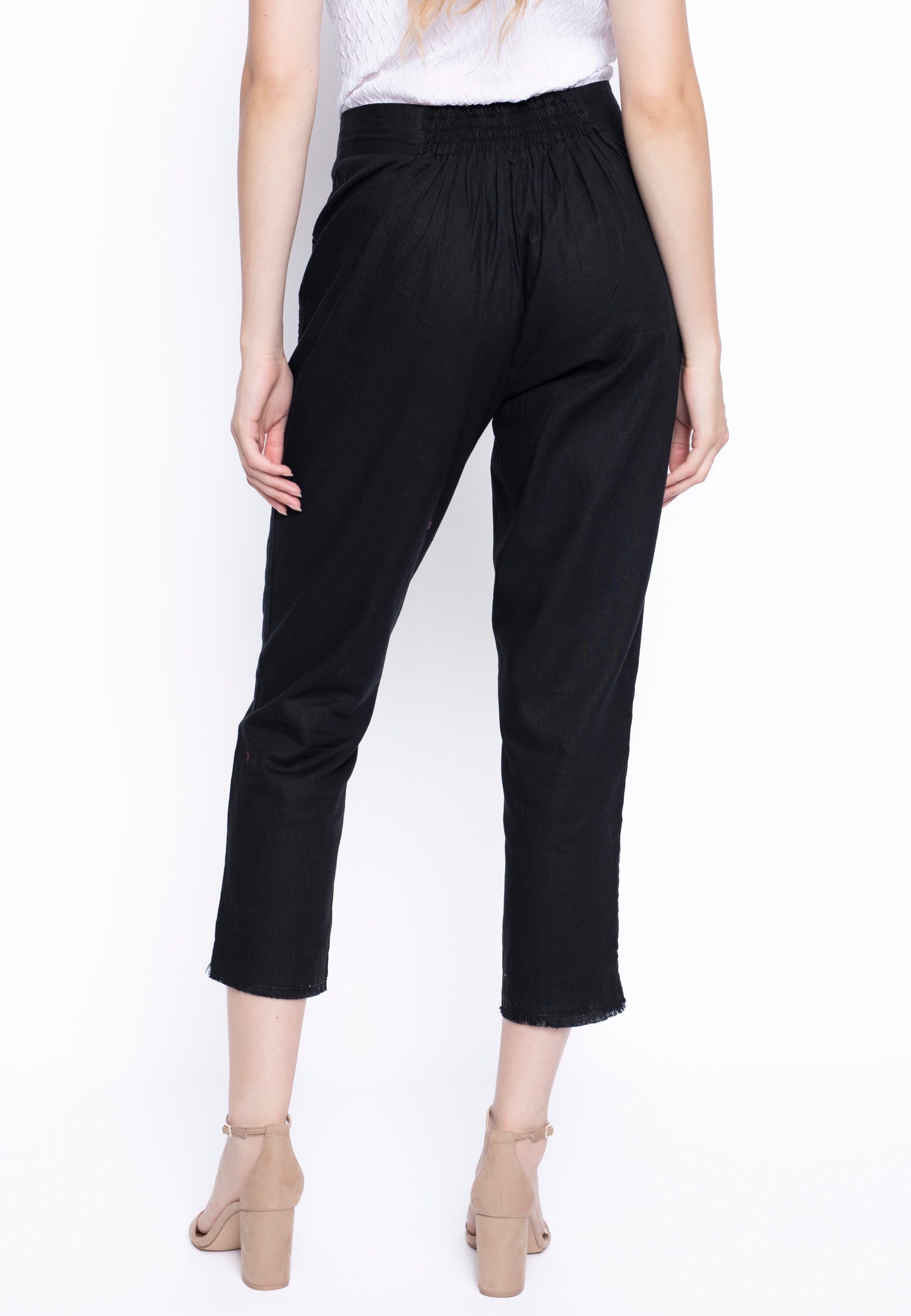 Eyelet Pull-On Straight Leg Pants by Picadilly
