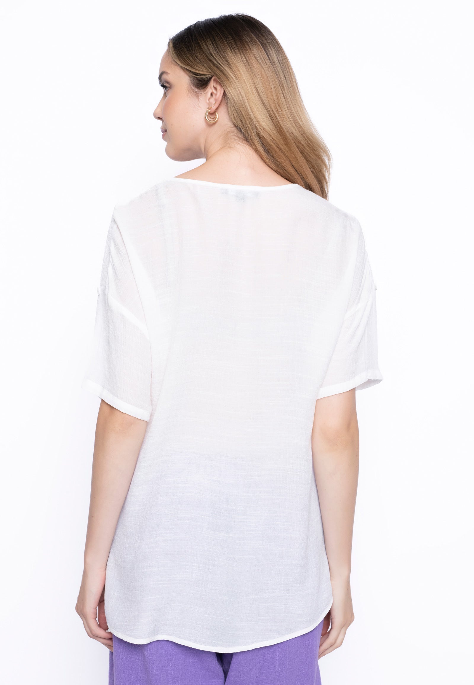 Embroidered Flowy Blouse