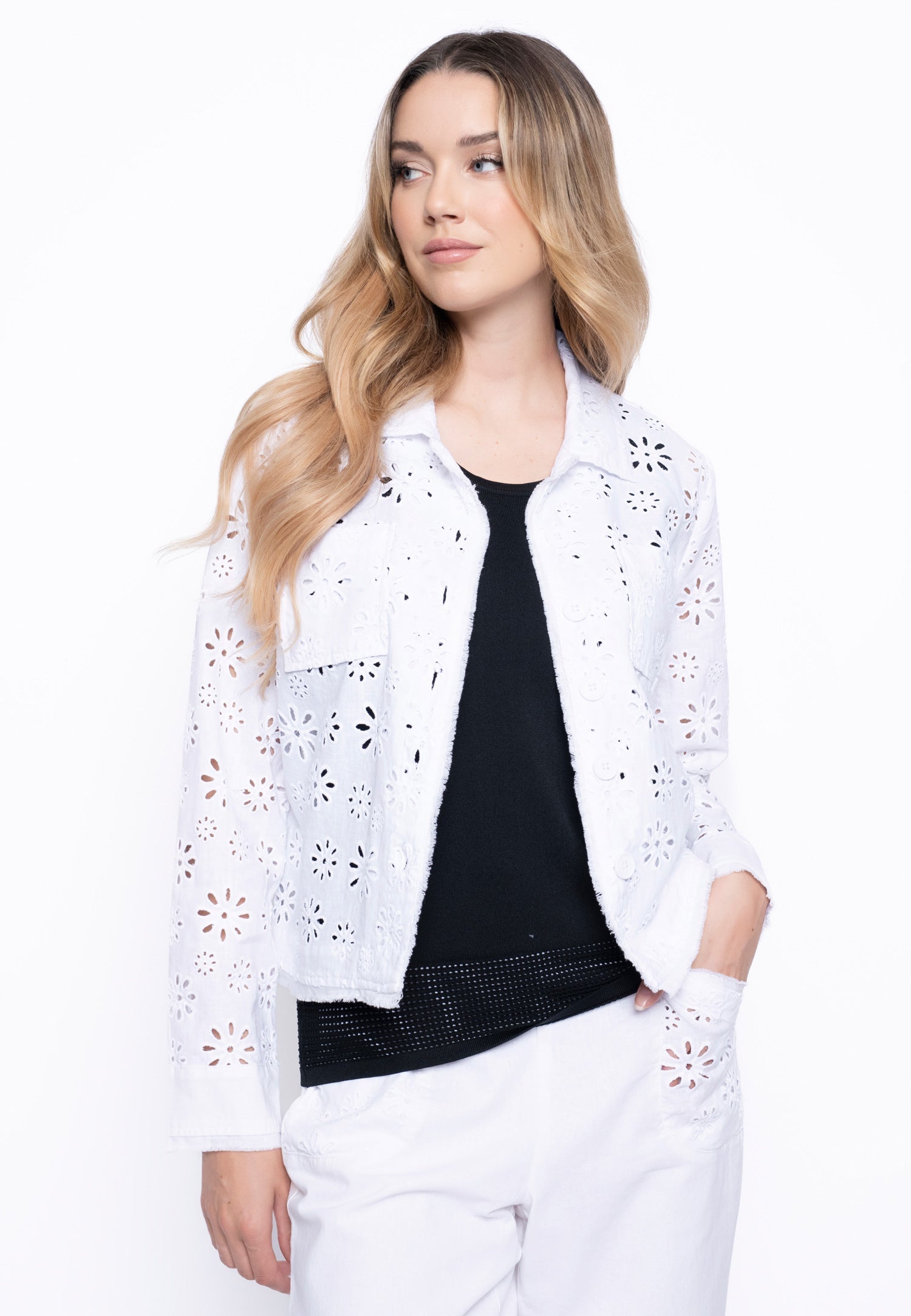 Pull-On Straight Leg White Pants