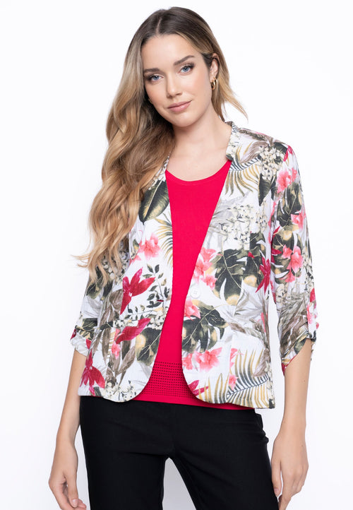 3/4 Sleeve Floral Jacket
