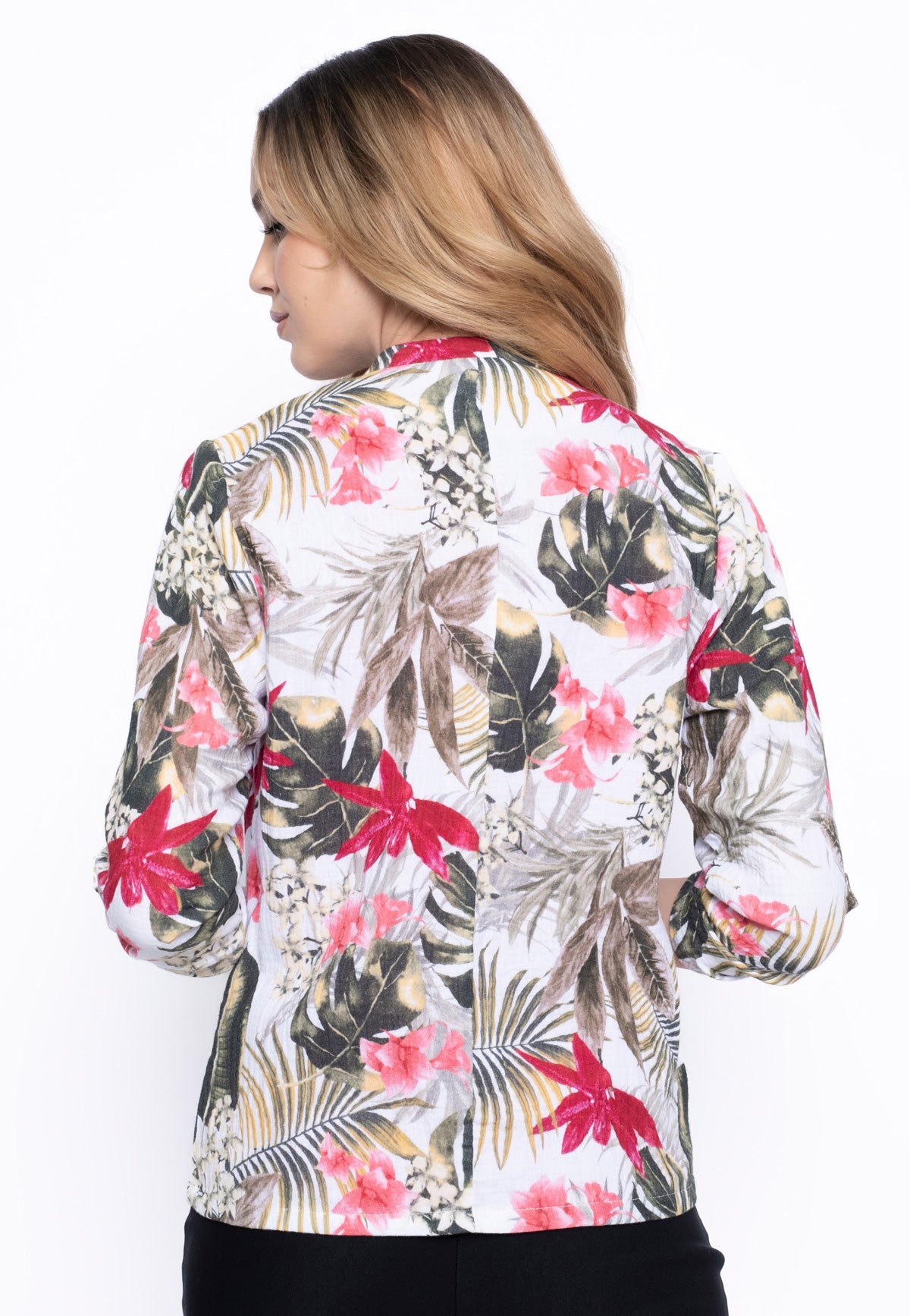 3/4 Sleeve Floral Jacket