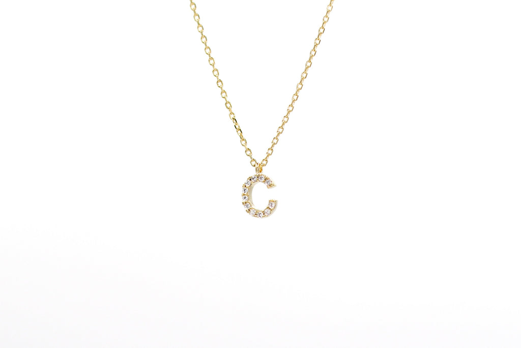 Cubic Zirconia Letter Necklace