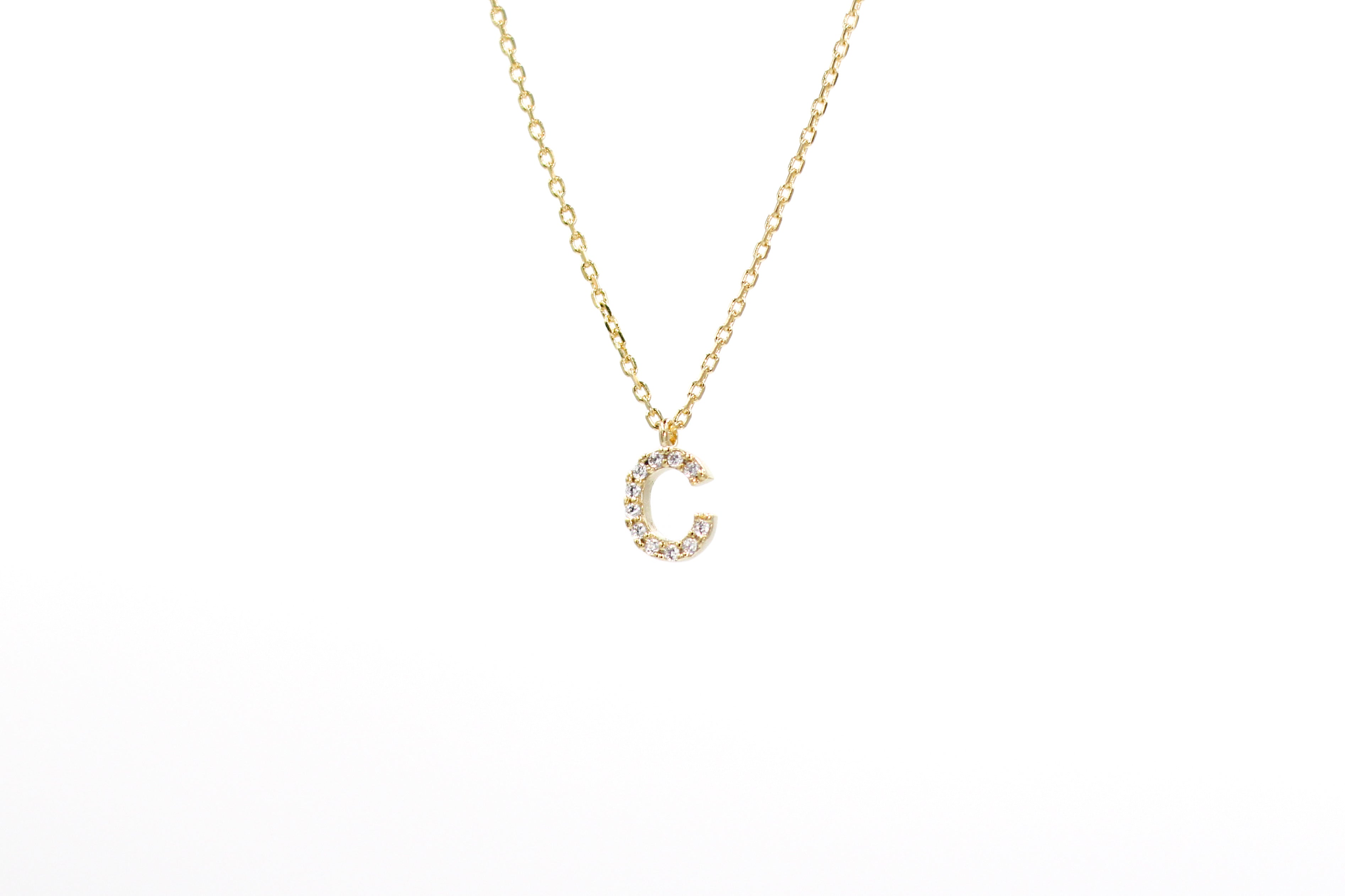 Cubic Zirconia Letter Necklace