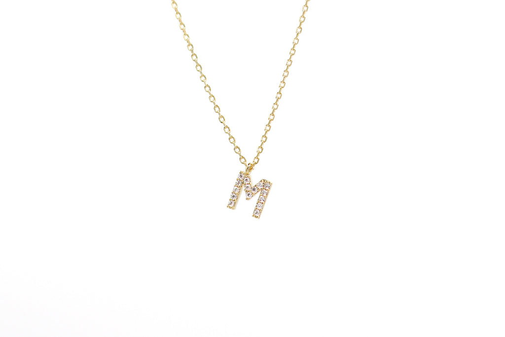 Cubic Zirconia Letter Necklace