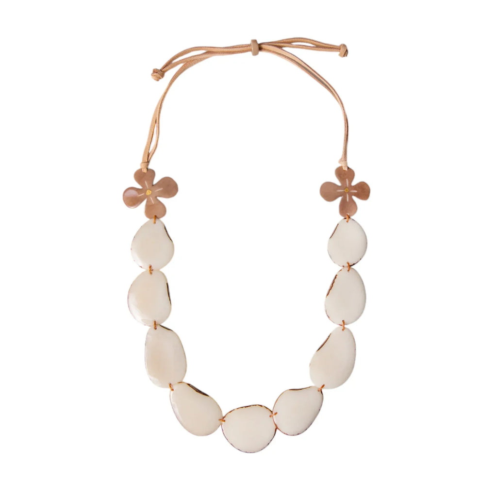 Tagua Camellia Flower Necklace