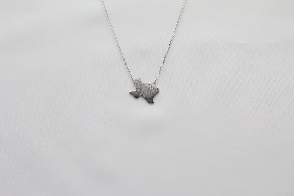 Texas State Map Necklace - Matte Polish
