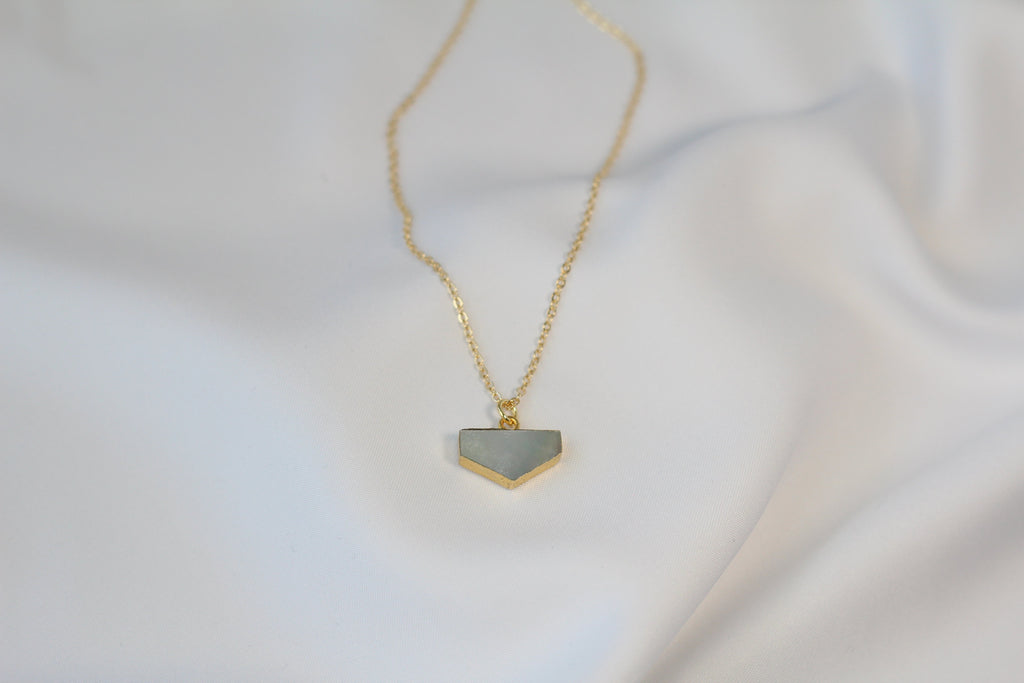 Pentagon Mother of Pearl Pendant Necklace