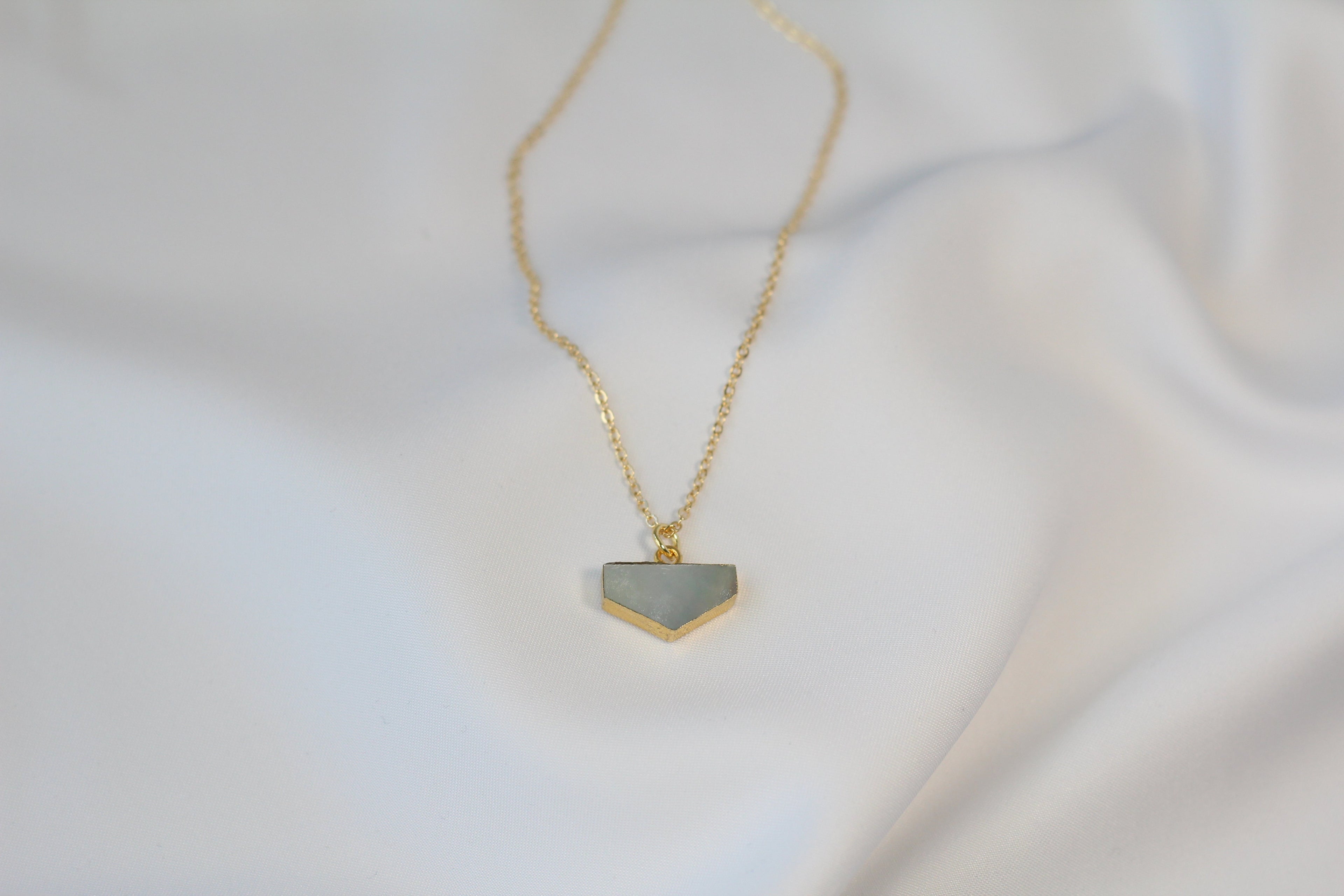 Pentagon Mother of Pearl Pendant Necklace