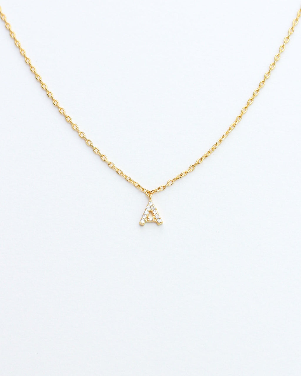 Mini Pave Initial Necklace
