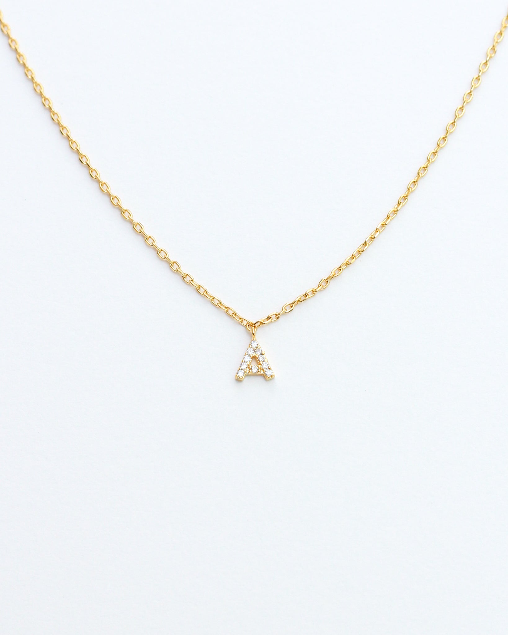 Mini Pave Initial Necklace