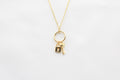 Shiny Lock and Key Ring Necklace