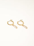 Baguette Dangle Huggie Earrings