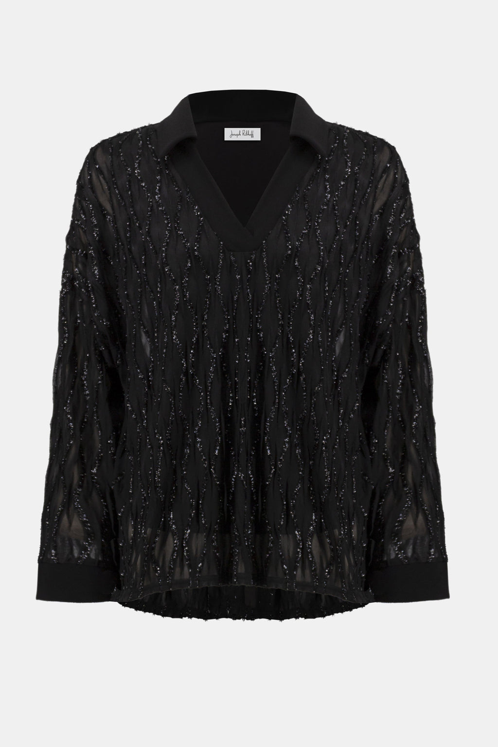 Lurex Cascade and Silky Knit Boxy Top - 254116