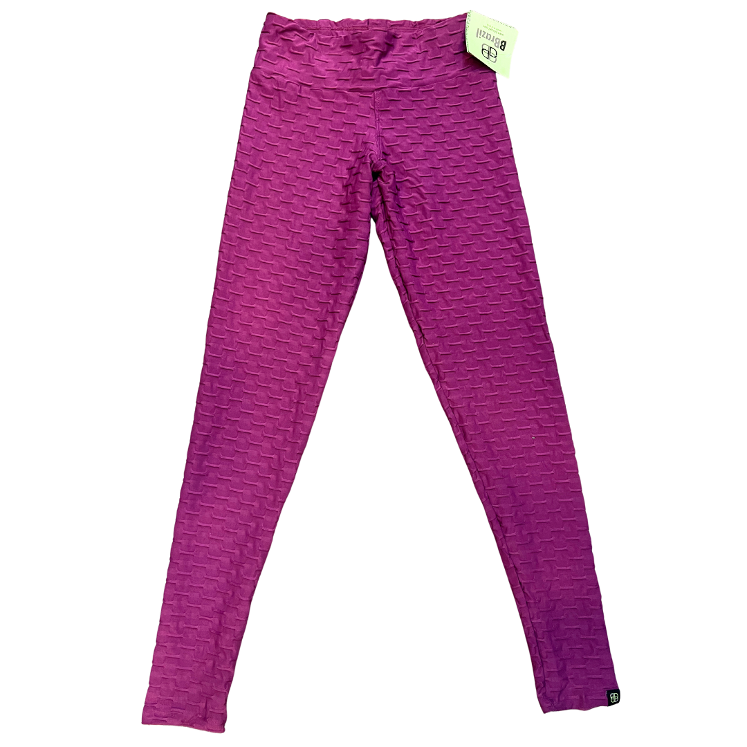 Basket Weave Jacquard Long Legging - Magenta