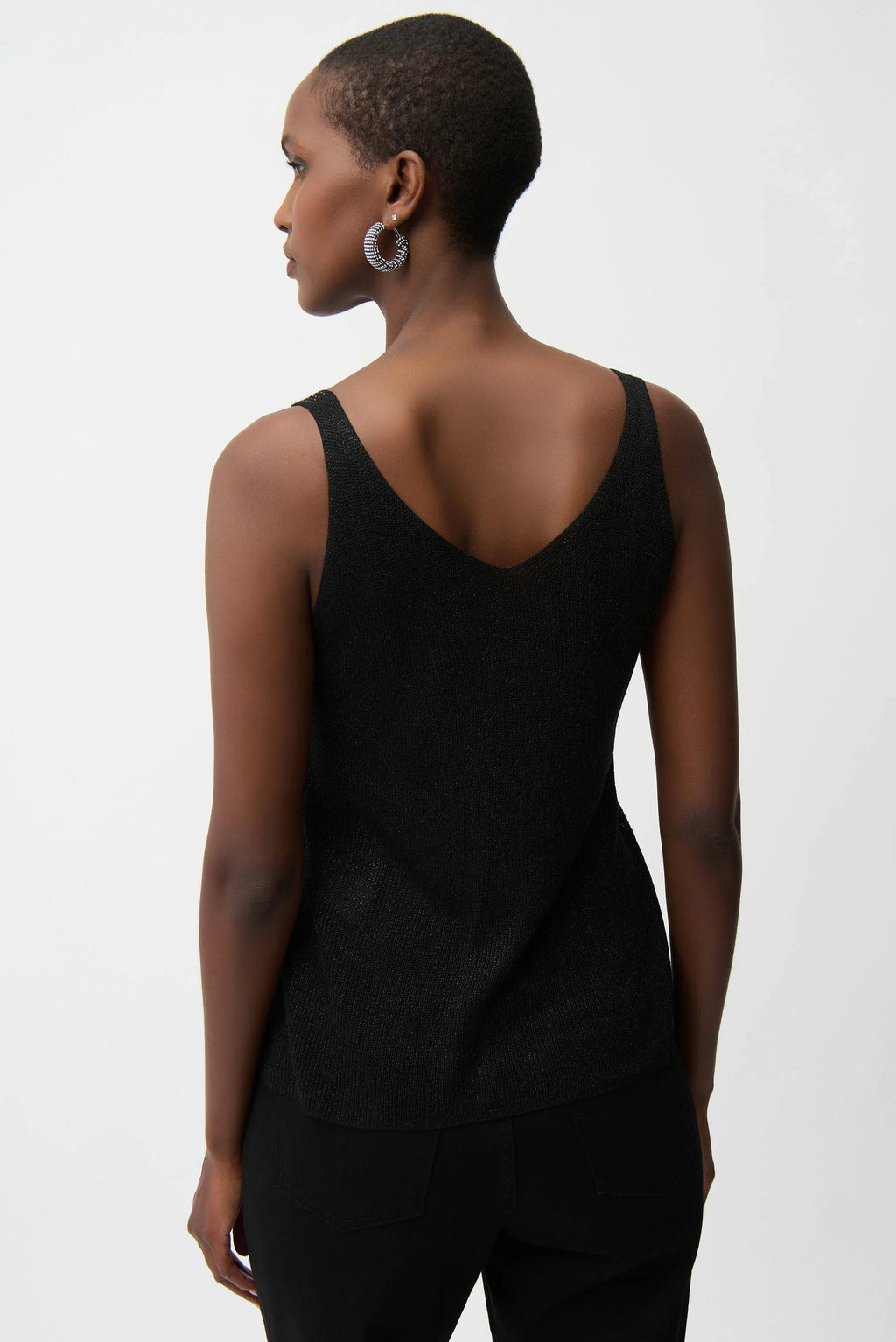 Metallic Knitted Camisole with Rhinestones - 252915