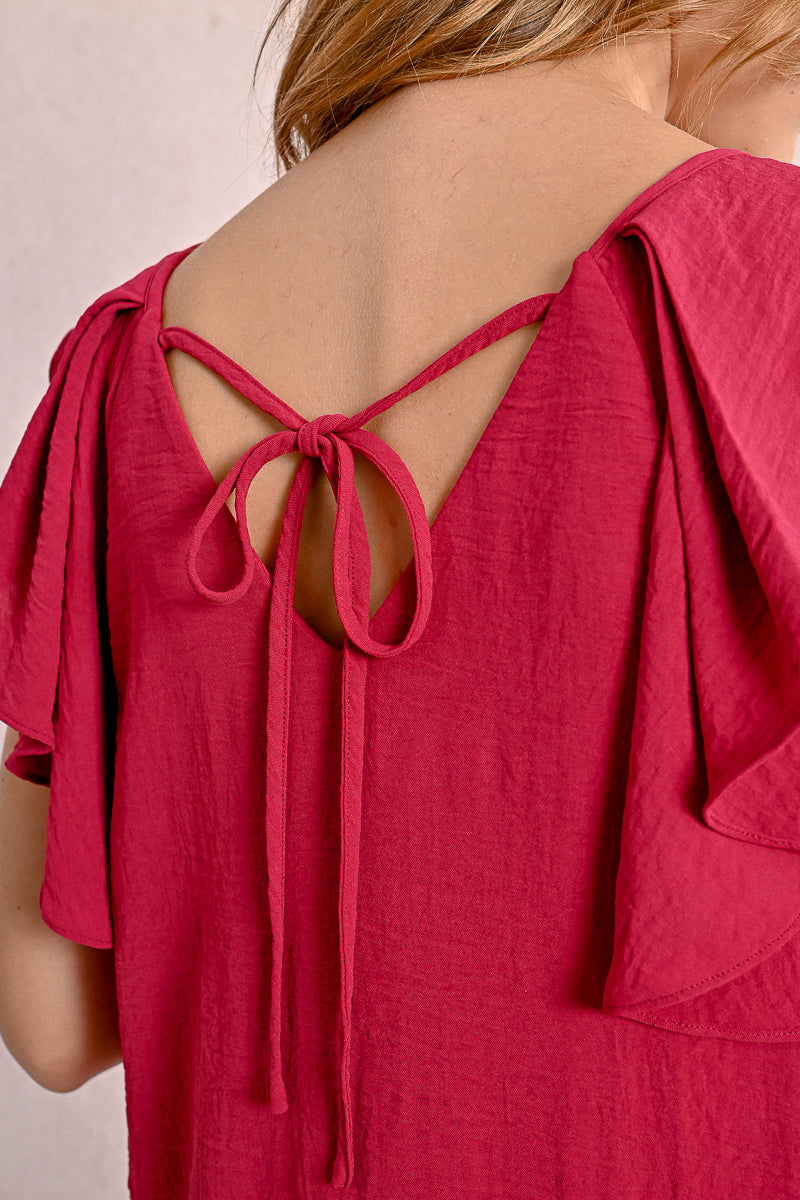 Claudia Ruffled Sleeve Dress