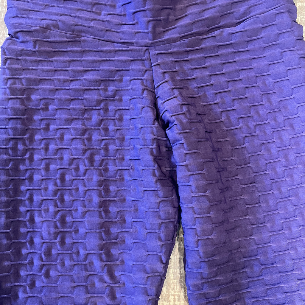 Basket Weave Jacquard Long Legging - Purple