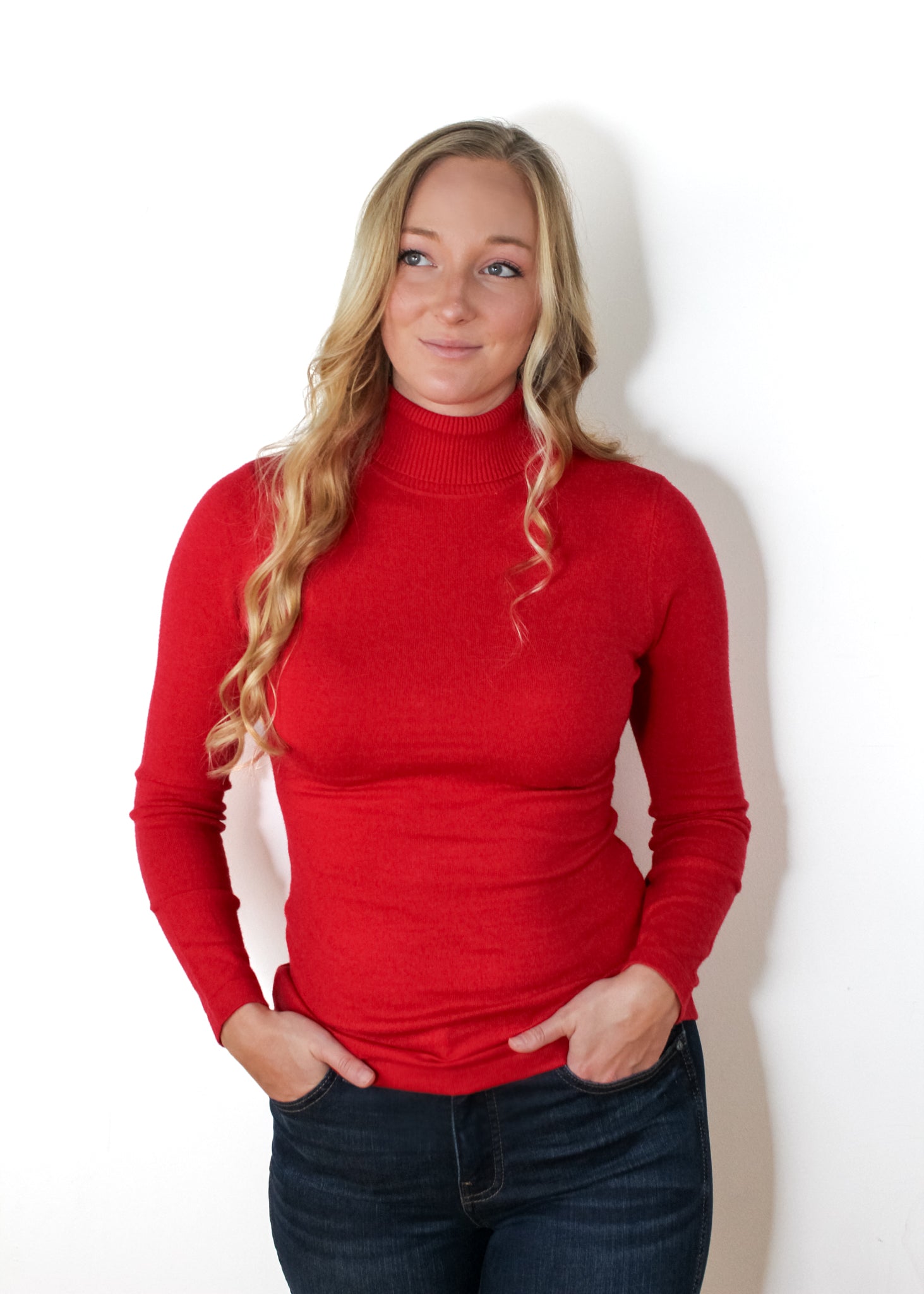 Solid Color Turtleneck Sweater