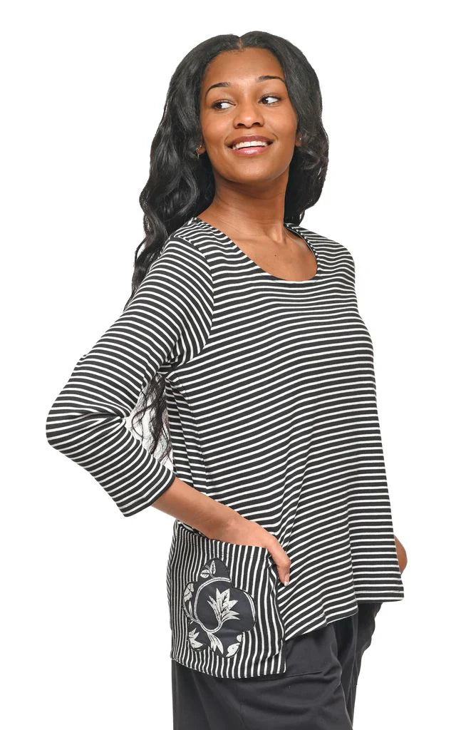 Tulip Striped Flowy Top