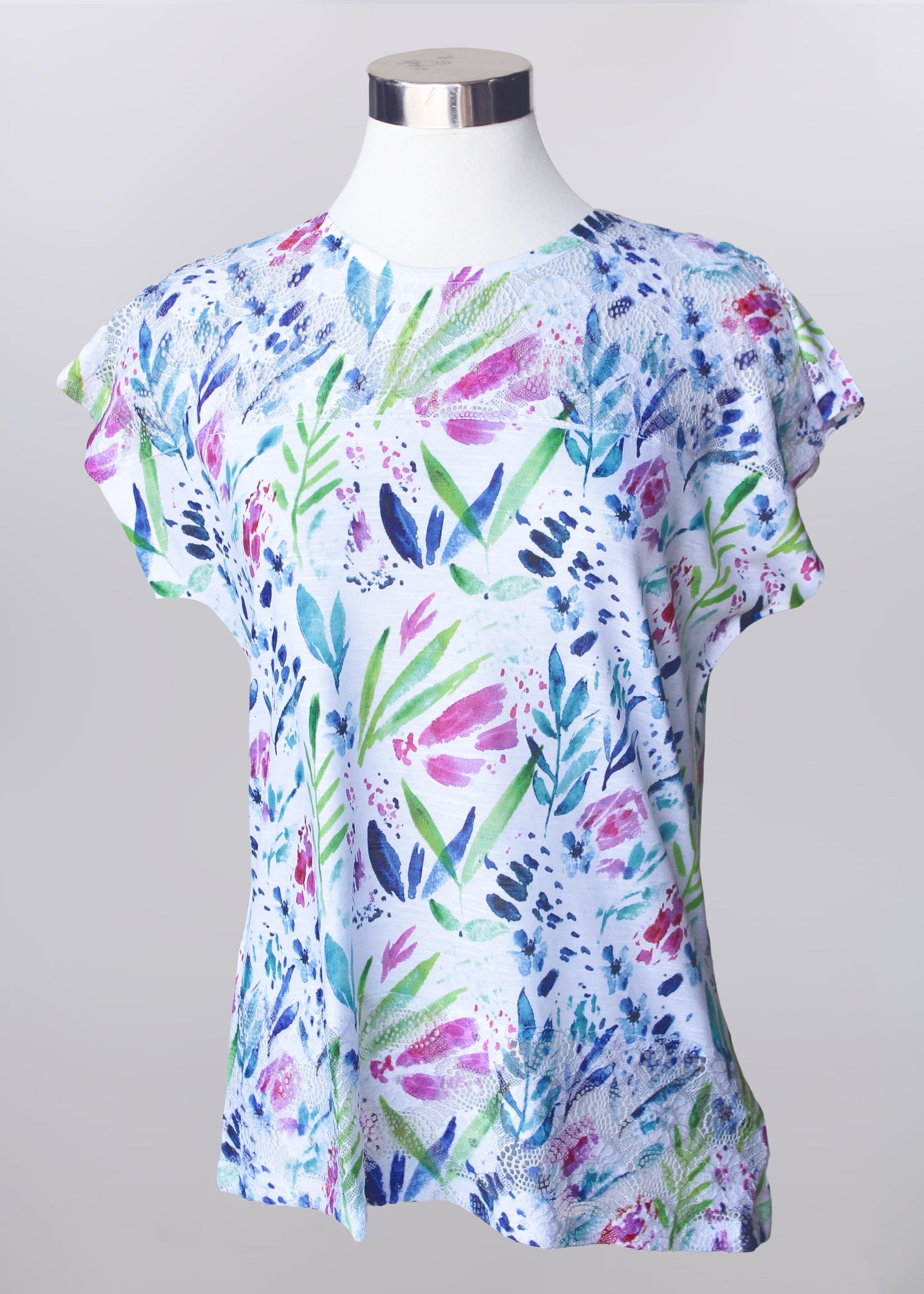 Short Sleeve Floral Print Top