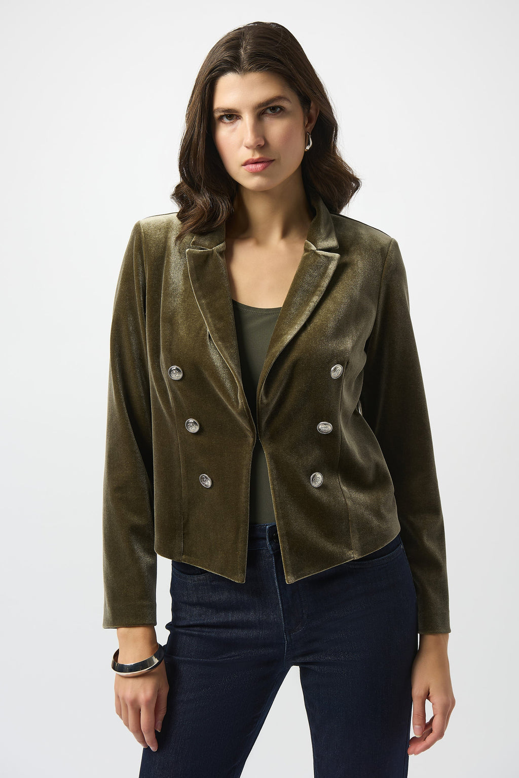 Velvet Knit Fitted Blazer - 253193-4768