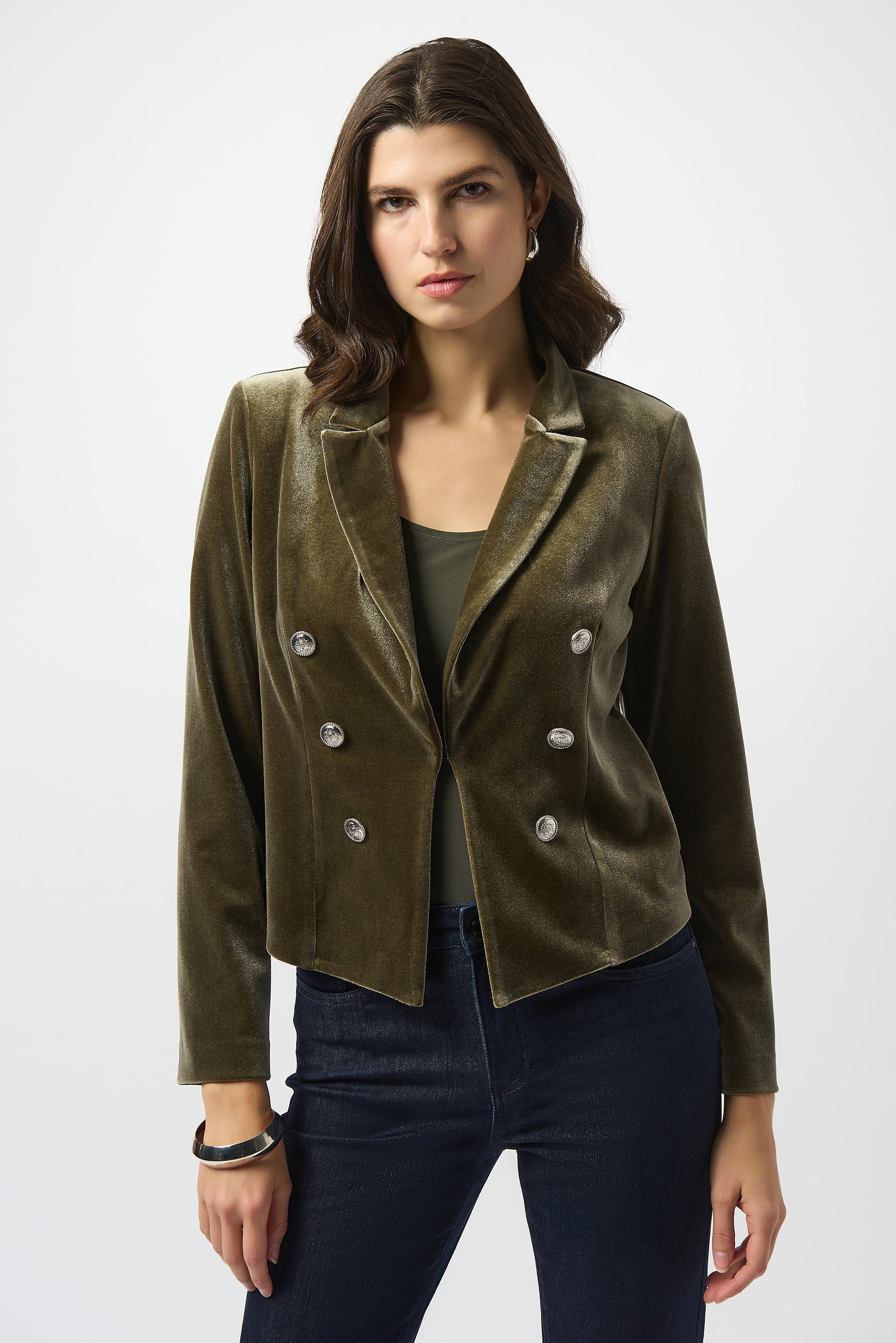 Velvet Knit Fitted Blazer - 253193-4768