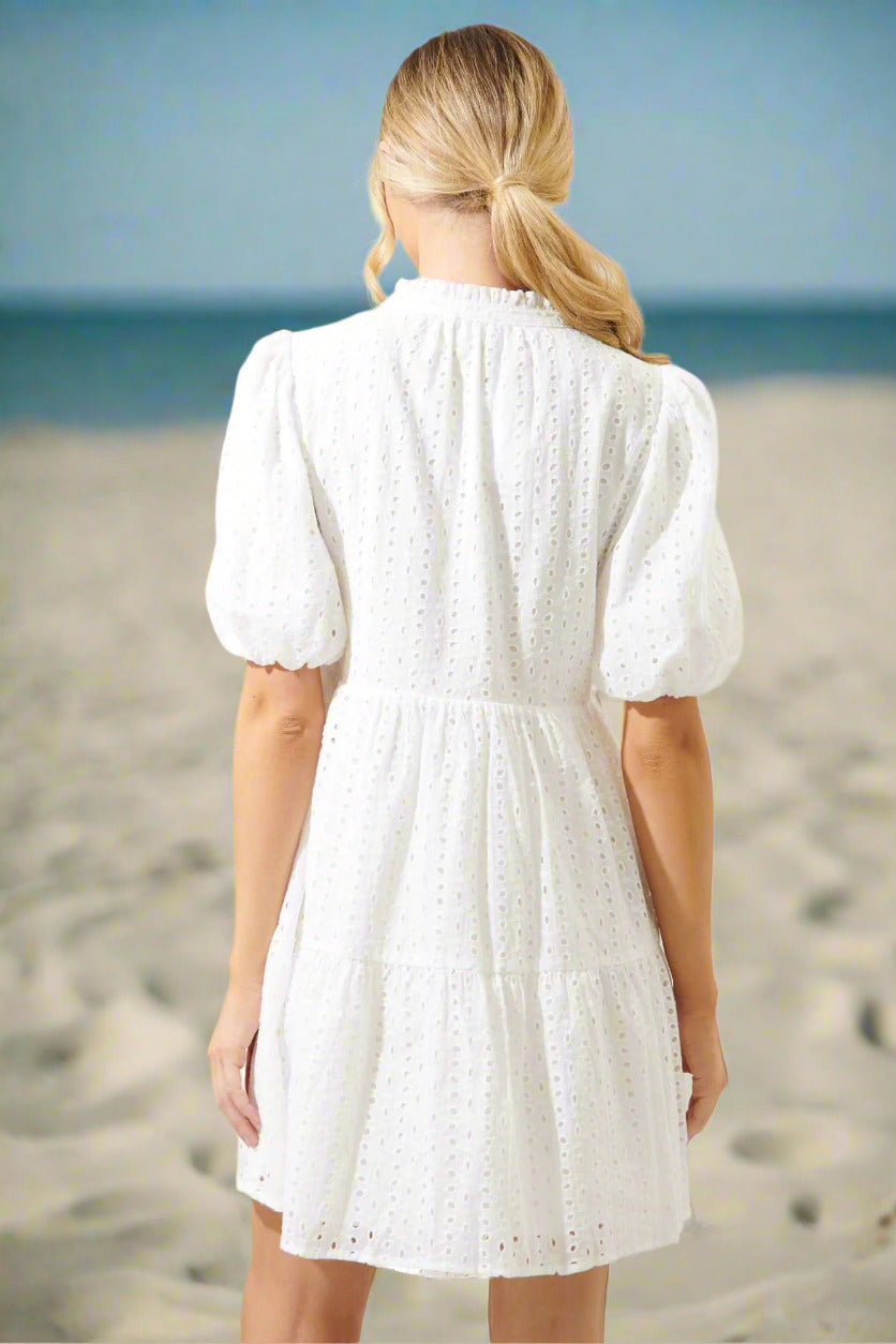 Jacey Babydoll Eyelet Mini Dress