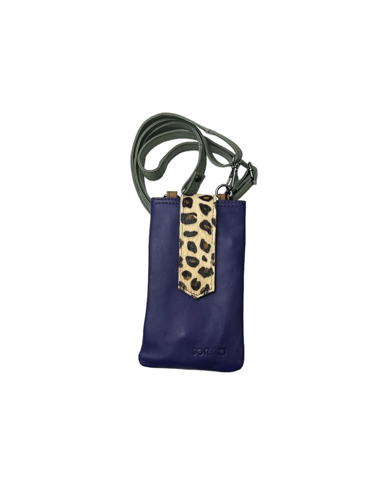 ZOE Leather Phone Crossbody with Print