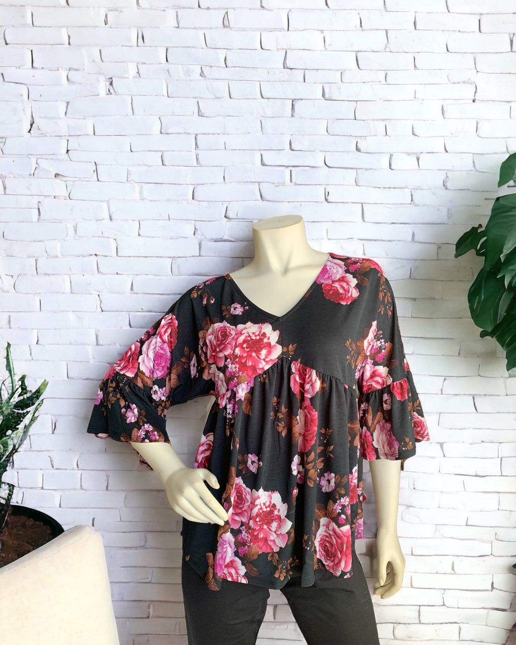 Dozen Roses Empire-Waist Top