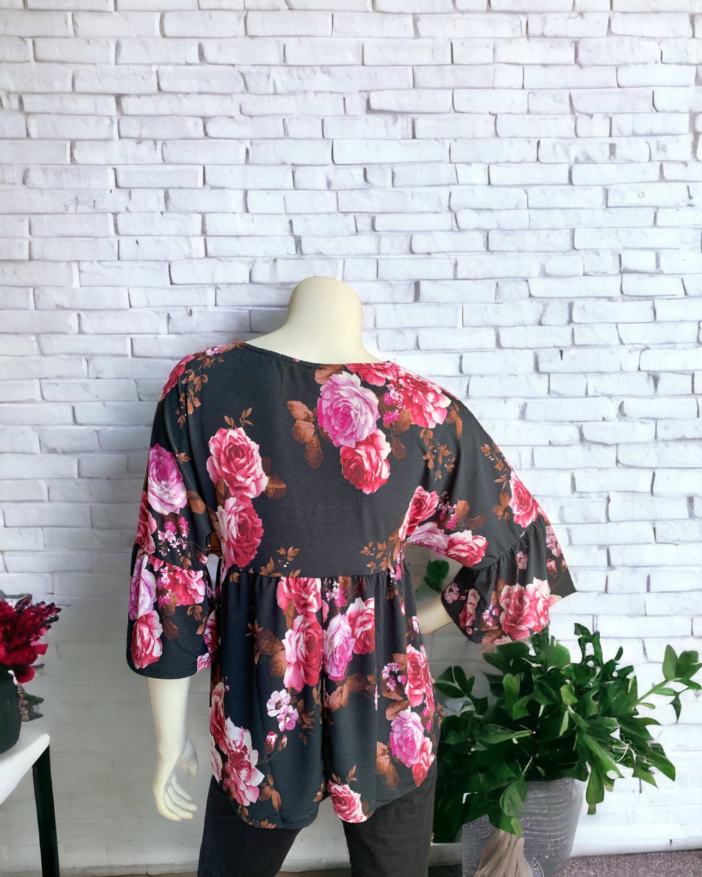 Dozen Roses Empire-Waist Top