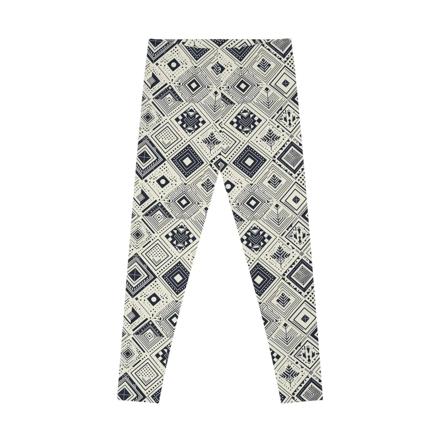 Monochrome Geometric Stretchy Leggings - Active Wear - Dipaliz