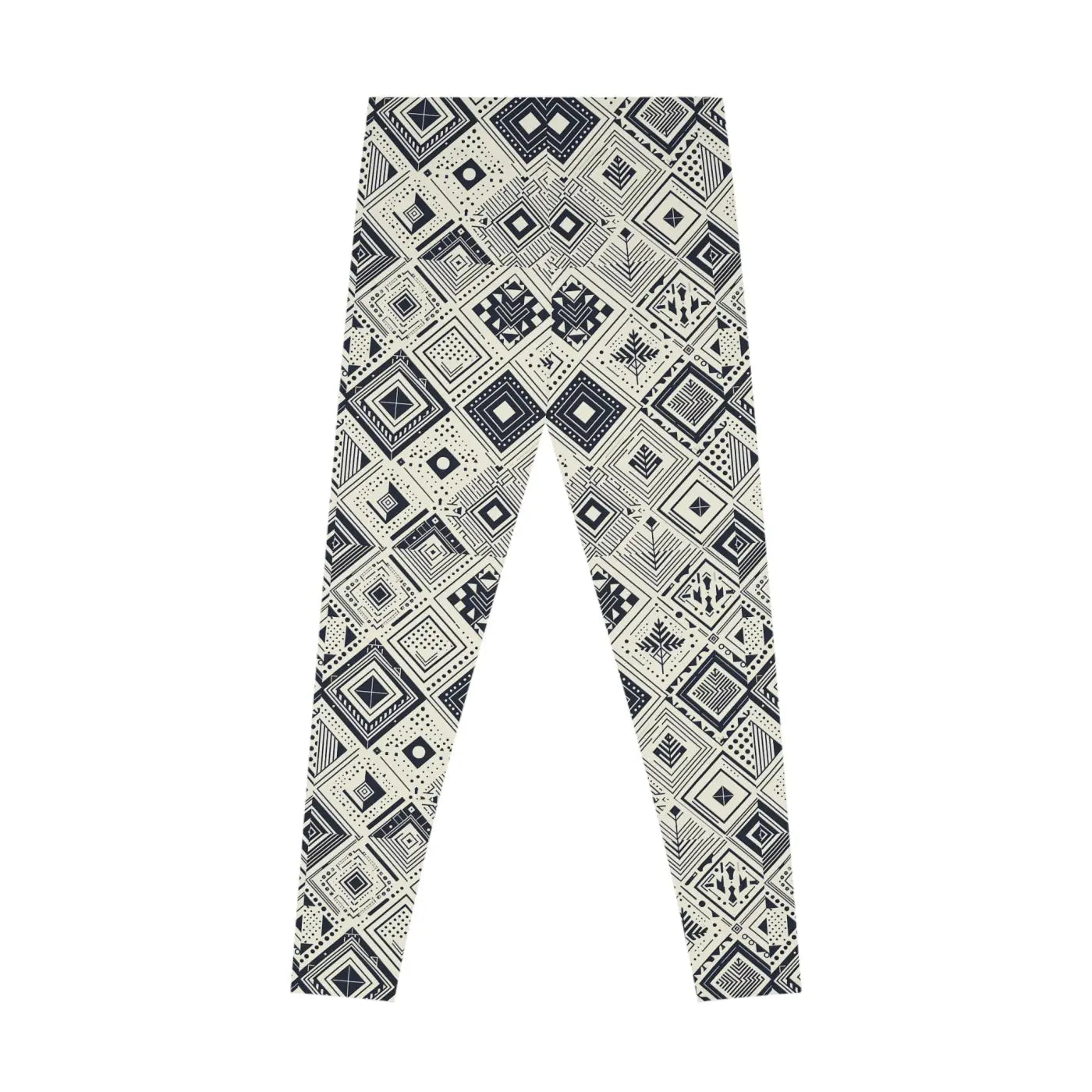 Monochrome Geometric Stretchy Leggings - Active Wear - Dipaliz
