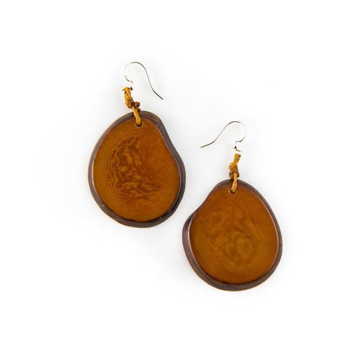 Tagua Amigas Earrings - Chestnut